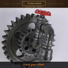 an advertisement for wood gear wheel