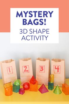 3d Shapes Lesson, 3d Shapes Kindergarten, Addition Within 20, Shape Activities Kindergarten, 3d Shapes Activities, Shapes Lessons, Addition Strategies, Shapes Kindergarten, Mystery Bags