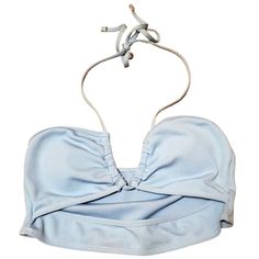 Nwot Baby Blue Color Bikini Top Adjustable Straps Gorgeous Detailing Spring Blue Halter Top For Poolside, Blue Halter Top For Poolside Spring Season, Chic Blue Triangle Halter Top, Trendy Blue Halter Top For Beach Season, Chic Blue Halter Top For The Beach, Adjustable Blue Swimwear For Spring, Adjustable Blue Swimwear, Blue Triangle Halter Top For Spring, Casual Blue Halter Top For Poolside