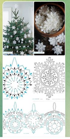 snowflakes and other crochet patterns are featured in the book's page