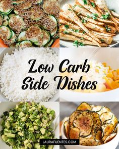 low carb side dishes with text overlay