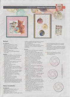 an article in a magazine with pictures and instructions on the front page, including cats