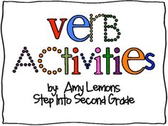 the words verb activities are written in different colors