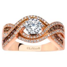 Grand Sample Sale Ring featuring 7/8 cts. Vanilla Diamonds®, 3/8 cts. Chocolate Diamonds® set in 14K Two Tone Gold Luxury Brown Diamond Jewelry, Kay Jewelry Zales, Chocolate Diamonds Rings, Levian Chocolate Diamonds Rings, Chocolate Diamond Ring Engagement, Levian Chocolate Diamonds, Levian Jewelry, Diamonds Rings, Chocolate Diamonds