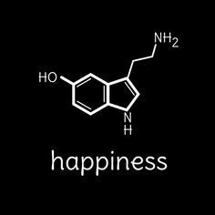 the word happiness written in white on a black background with an image of two hexagonal