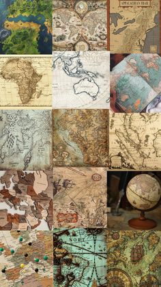 many different maps are shown together in this collage