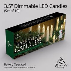 an image of christmas candles set of 10 in the box with instructions on how to use them