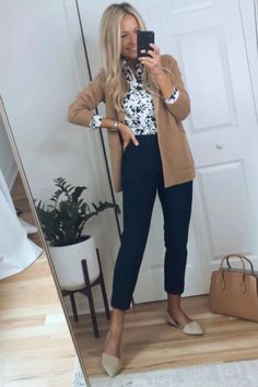 Women Fall Office Outfits, Insurance Outfit Business Casual, Business Colorful Outfits, Business Casual Outfit With Tennis Shoes, Tan Sweater Work Outfit, Jewelry Store Work Outfit, Work Outfits Women Cardigan, February Business Casual Outfits, Cute Work Attire