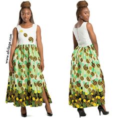 African print maxi dress #ankarastyles #africanprint #africanprintdresses Kente Designs, African Maxi Dress, African Print Maxi Dress, Dresses Yellow, Maxi Dress White, African Maxi Dresses, African Print Dresses, African Print Fabric, African Dresses