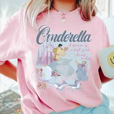 Cinderella Shirt Disneyworld Shirt Disney Graphic Tees, Universal Outfits, Disney Princess Shirt, Cinderella Shirt, Cute Disney Shirts, Disney Trip Outfits, Disney Outfits Women, Disney Fits, Walt Disney Princesses