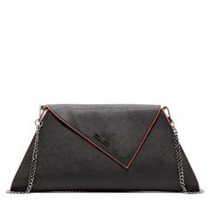 Black Leather Clutch Black Evening Clutch With Fold Over Clasp, Black Clutch With Fold Over Clasp For Evening, Evening Clutch With Zipper Closure, Evening Clutch Shoulder Bag With Zipper, Evening Bag With Removable Pouch And Flap Shape, Evening Textured Leather Pouch Bag, Chic Textured Leather Clutch For Party, Textured Leather Evening Pouch Bag, Luxury Evening Clutch With Zipper Closure