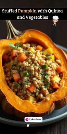 stuffed pumpkin with quinoa and vegetables