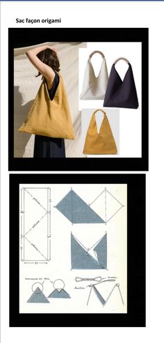 the instructions for making an origami bag