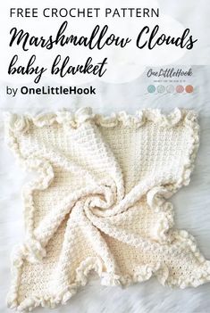 the crochet pattern for marshmallow clouds baby blanket by one little book