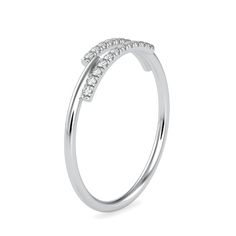 Stamped: 14K Total Ring Weight: 1.2 Grams Diamond Weight: 0.11 Carat (F-G Color, VS2-SI1 Clarity) 1.1 Millimeters Diamond Quantity: 22 SKU: [601954] White Gold Stackable Open Ring With Half Eternity, Modern White Gold Rings With Single Cut Diamonds, Elegant Double Band Promise Diamond Ring, Elegant Double Band Diamond Promise Ring, Minimalist Rings With Diamond Accents For Formal Events, Minimalist Rings With Diamond Accents For Formal Occasions, Elegant Half Eternity Cluster Ring, Gift Diamond Double Band Ring, Modern 14k White Gold Rings With Single Cut Diamonds