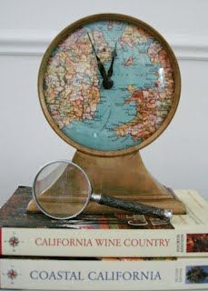 While Wearing Heels: Timeless Clock Tutorial #DIY Decorating With Maps, Diy Map, Map Crafts, Map Projects, Map Globe, Map Decor, We Are The World