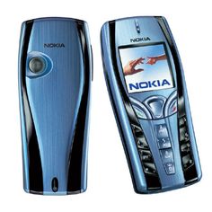 the nokia cell phone is blue and black