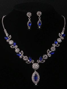 Free Returns ✓ Free Shipping✓. Necklace & Earrings Set, Deluxe Blue Rhinestone Inlaid Claw Chain Jewelry Set For Bride, Women's Wedding Dress Accessories, Stage Performance Ornaments- Women Jewelry Sets at SHEIN. Quince Jewelry Royal Blue, Crystal Jeweled Jewelry Sets For Wedding, Jeweled Crystal Jewelry Sets For Wedding, Blue Crystal Jewelry Sets For Wedding, Sapphire Jewelry Sets For Wedding, Sapphire Jewelry With Sparkling Stones For Wedding, Sapphire Crystal Jewelry For Wedding, Blue Sparkling Stone Necklaces For Wedding, Blue Necklaces With Sparkling Stones For Wedding