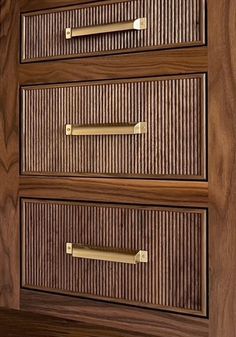 the drawers are made from wood and have brass handles