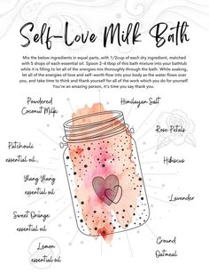 Self Love Bath Salts, Love Bath Spell, Diy Spiritual Bath Recipes, Healing Bath Ritual, Goddess Bath Recipes, Self Care Bath Ideas, Healing Bath Recipes, Spiritual Bath Recipes, Bath Spiritual