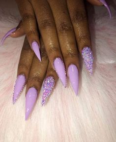 Lavender Nails, Stiletto Nails Designs, Birthday Nails, Girls Nails, Manicure Y Pedicure, Pretty Acrylic Nails, Dope Nails, Creative Nails