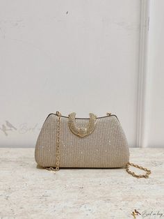 Bird in Bag - Elegant Solid Color Women's Handbag with Diamond Embellishments Bridal Party Bags, Bag Elegant, Satin Bags, Evening Handbag, Chain Bag, Bridal Pearls, Bird In Bag, Mini Fashion, Chain Bags