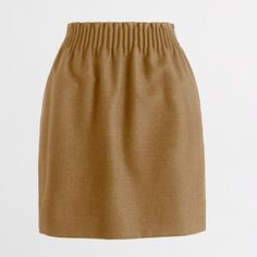 J.Crew Factory Size 0 Camel Color Lined Thick Elastic Waist Top 40% Wool, 29% Polyester, 28% Viscose, 3% Elastane 17” Length Smoke Free Home. Camel Skirts, J Crew Style, Clothing Details, Wardrobe Style, Wool Skirts, Knee Length Skirt, J Crew Factory, Fall Winter Outfits, Daily Outfits