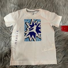 Brand New Jordan Tee For The Kids 3-4 Years Size 4t Sporty Graphic Print Tops For Playtime, White Graphic Print Tops For Playwear, White Graphic Tee For Playwear, White Graphic Print T-shirt For Playwear, Jordan Tees, Jordan White, Jordan Shirts, Kids Jordans, Newest Jordans