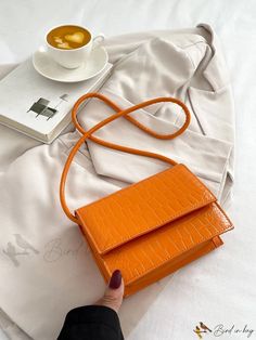 Bird in Bag - Solid Color Simple Flip Phone Case Flip Phone Case, Flip Phone, Flap Shoulder Bag, Flip Phones, Orange Bag, Bird In Bag, Bag Bag, Black Cross Body Bag, Square Bag