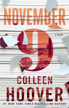 a book cover for the novel 9 november by collien hooverer, with an image of birds flying over it