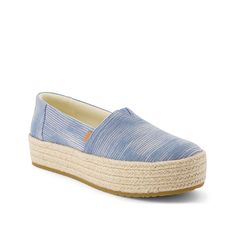 TOMS-Valencia Espadrille Slip-On - Women's Add free-spirited vibes to your 'fit with the Valencia slip-ons from Toms. The braided espadrille detail along the midsole and the fringe trim exudes boho-inspired vibes that complement the look. About the Brand: Toms believes in a future where all people have the chance to thrive! Toms invests one-third of their profits in support of grassroots efforts , partnering with organizations at the local level to boost mental health, increase access to opportu Trendy Blue Espadrilles For Spring, Comfortable Blue Espadrilles For Spring, Blue Casual Espadrilles For Spring, Casual Blue Espadrilles For Spring, Toms Espadrilles, Mario Valentino, Womens Reebok, Free Spirited, Hush Puppies