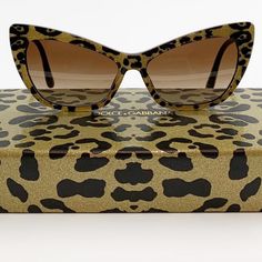 Brand New. With Box And All That’s Pictured. Elevate Your Look With These Cat Eye Sunglasses Featuring A Leopard Print Frame. 100% Uv Protection Gradient Lenses Plastic Made In Italy Size 56mm Lens Width 15mm Bridge Width 140mm Temple Length Pink Sunglasses, Heart Sunglasses, Brown Sunglasses, Shield Sunglasses, Chic Leopard Print Cat Eye Sunglasses, Designer Brown Sunglasses For Party, Dolce Gabbana Sunglasses, Sunglasses Logo, Tortoise Shell Sunglasses