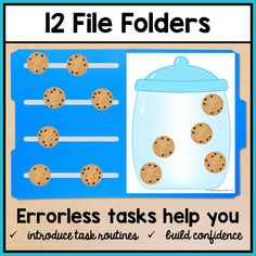 a poster with cookies in a jar and the words, 12 file folders