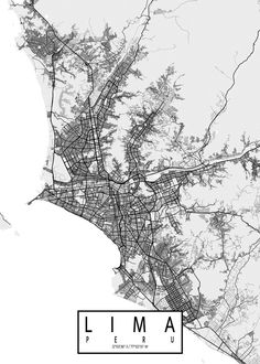 a black and white map of lima