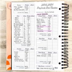 a planner with the dates and times for each month