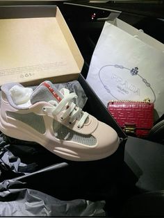 Prada Sneakers Outfit, Prada Shoes Outfit, Designer Sneakers Women, Shoes Wallpaper, Prada Sneakers, Chanel Boots, Kicks Shoes