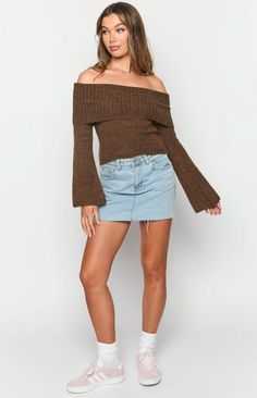 Off Shoulder Brown Sweater

How to style:
It’s cute, it’s cosy, and the Joey Brown Off Shoulder Sweater is bound to be a wardrobe fave! Dress it up with a mini skirt (https://www.beginningboutique.com.au/collections/mini-skirts) and some slingback heels (https://www.beginningboutique.com.au/collections/womens-shoes) for a fancy dinner or drinks with friends.

Features:

  
 * Stretch material 
 * Off the shoulder 
 * Long flare sleeves 
 * Heavy weight knit material 
 * Pull on style 
 * Full le Drinks With Friends, Prom Midi Dress, 60's Dress, Flare Sleeves, Slingback Heels, Fancy Dinner, Off Shoulder Sweater, Strapless Tops, Long Crop Top