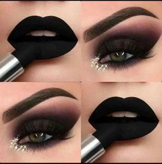 Eye Makeup Pictures, Black Lipstick, Makijaż Smokey Eye, Eye Makeup Designs, Gothic Makeup, Creative Eye Makeup, Dark Makeup, Eye Makeup Art, Makeup Pictures