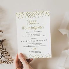 Confetti Anniversary Wedding Card | Editable Invitation Template