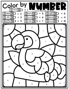 the color by number turkey is shown in black and white