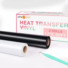 PRICES MAY VARY. Iron on vinyl 👕 2 Rolls x 12 inches x 20 Feet 👕 Our htv rolls comes with 2 rolls of heat transfer vinyl in black and white colors, each roll is 12 inches by 20 feet. The white htv and black htv are easy and convenient to cut into different size of art designs or logos or letters and perfect for 12x12" and 12x24" cutting mats. Our htv vinyl are compatible for use with most cutting machines. ✂ EASY TO CUT & WEED & TRANSFER ✂ Our white HTV black heat transfer vinyl will save your Vinyl For Shirts, Vinyl For Cricut, White Heat, Vinyl Rolls, Htv Vinyl, Shirts Black, Vinyl Transfer, Iron On Vinyl, White Colors