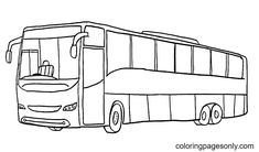 a black and white drawing of a bus