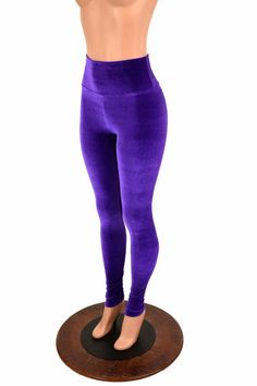 Purple Stretch Velvet High Waist Leggings - 155464 Fitted Velvet Pants For Winter, Fitted Velvet Winter Pants, Winter Fitted Velvet Pants, Winter Velvet Fitted Pants, Purple Stretch Tights For Winter, Purple Stretch Winter Tights, Winter Stretch Purple Tights, Winter Purple Stretch Tights, Purple Fitted High Waist Leggings