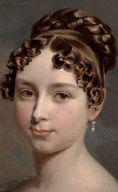 Princess Feodora of Leiningen by George Dawe 1818 Regency Paintings Women, 1830s Hairstyles Women, Victorian Beauty Standards, 1810 Hairstyles, 1870s Makeup, 1830s Hairstyles, 17th Century Hairstyles, Elizabethan Hair, Hairstyles 1900