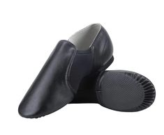 a pair of black slippers sitting on top of each other