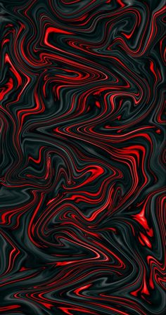 an abstract black and red background with wavy lines