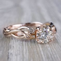 an engagement ring with two diamonds on it