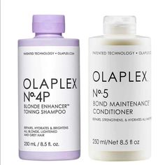 Olaplex No 4p Blonde Enhancer Toning Shampoo And Olaplex No 5 Bond Maintenance Conditioner Set. Both New In Bottle And Sealed. 8.5 Oz Size Full Size Bottles No 4p Purple Toning Shampoo- Highly Concentrated Purple Shampoo Cleanses, Tones, And Repairs While Keeping Hair Hydrated From Roots To Ends. Sulfate-Free Formula Creates A Rich Lather To Neutralize Brassiness And Boost Brightness After One Use For All Blonde, Lightened, And Grey Hair. No 5 Bond Maintenance Conditioner- Leaves Hair Easier To Olaplex Kit, Olaplex Blonde, Florida Keys Travel, Olaplex Shampoo, Study Business, Broken Bonds, Violet Shampoo, Purple Shampoo And Conditioner, Shampoo And Conditioner Set