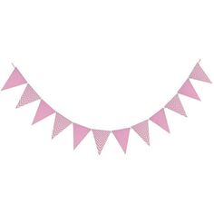 a pink bunting banner on a white background