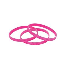 Each bracelet is imprinted with the sayings, "Strength, Hope, Courage, Faith", "Celebrate Life" or "Get Your Pink On". These pretty pink ribbon bracelets make thoughful pink ribbon gifts, Breast Cancer Awareness event giveaways, raffle prizes for a pink ribbon fundraiser and more. Rubber. (2 dozen per unit) 1/4" x 7" circ. © OTC Pink Ribbon Awareness, Pink Party Supplies, Pink Popcorn, Pink Favours, Ribbon Bracelets, Personalized Ribbon, Pink Out, Rubber Bracelets, Celebrate Life